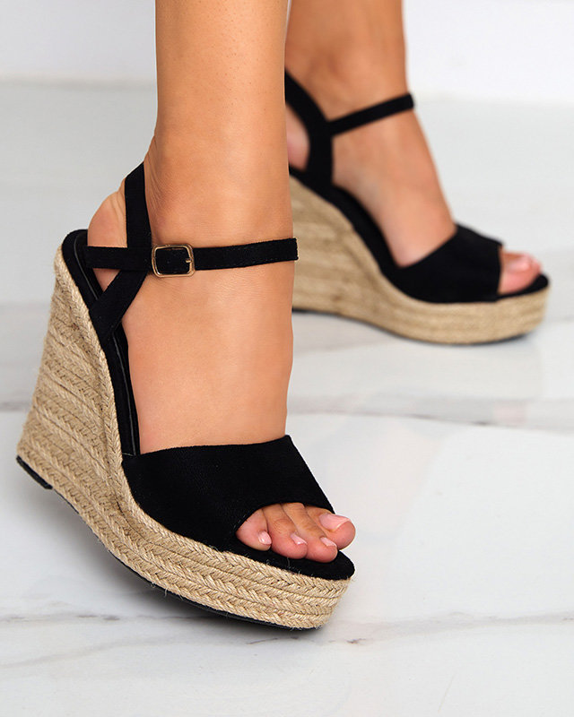 Dámske sandále na vysokom opätku v čiernej farbe Kentui - Obuv