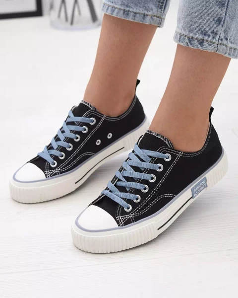 Čierne dámske šnurovacie tenisky Tasabba- Obuv