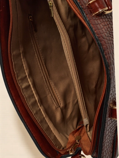Ženska shopper torbica iz eko usnja z reliefom Iron Lace