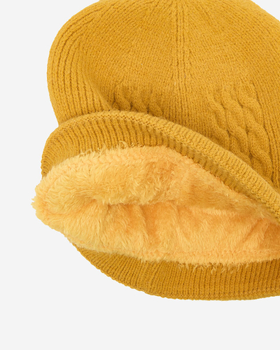 Royalfashion Zateplená dámska čiapka Mustard