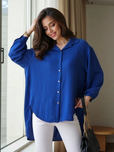 Royalfashion Dlhá oversized košeľa pre ženy