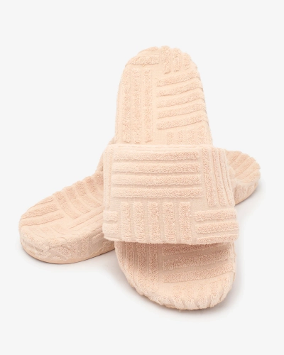 Royalfashion Béžové vzorované žabky pre ženy Ewada