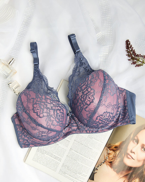 Royalfashion Dámska čipkovaná podprsenka so zdobením