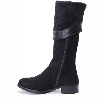 Czarne kozaki Flavia- Obuwie