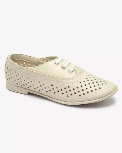 Béžové detské ažurové mokasíny Janno- Footwear