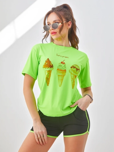 Royalfashion Dámsky športový set s tričkom a šortkami Ice Cream