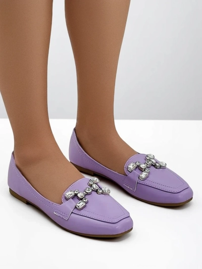Royalfashion Dámske loafers s rhinestones Lecilla