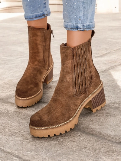 Dámske členkové topánky Royalfashion Eco-suede na pilier Segiag