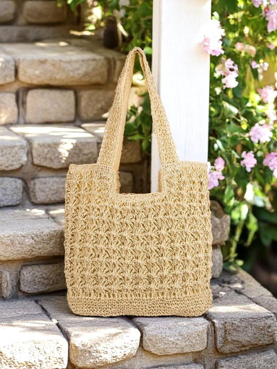 Royalfashion Veľká dámska slamená kabelka Sunny Straw
