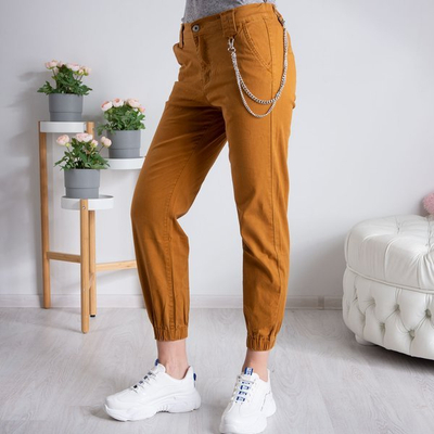 Dámské nákladní kalhotky s hořčicí s řetízkem - Kalhoty 1