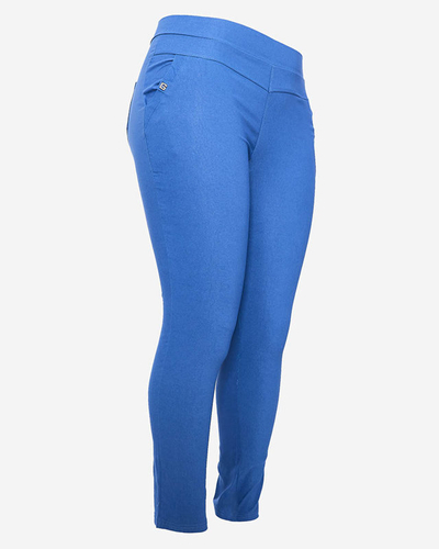 Modré dámske tegingové nohavice PLUS SIZE- Oblečenie