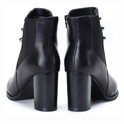 Czarne botki na słupku Everyday - Obuwie