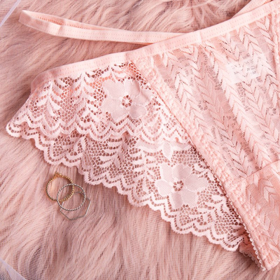 Dámske svetloružové čipkované nohavičky - Spodná bielizeň