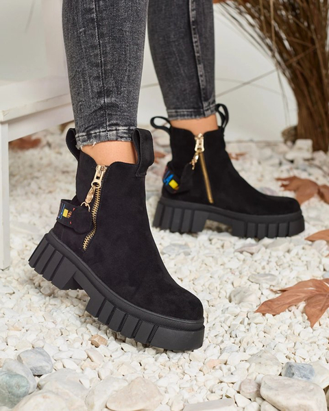 Royalfashion Čierne dámske čižmy Poirop z ekokože