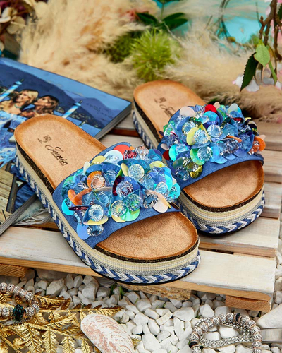 Royalfashion Dámske žabky Loassa s kamienkami