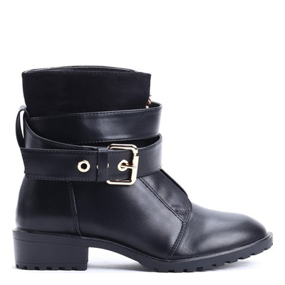 Czarne workery z suwakiem Katelyn- Obuwie