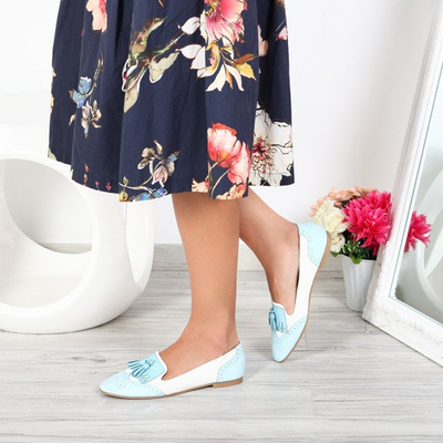 Niebieskie mokasyny stylizowane Stylisimea- Obuwie