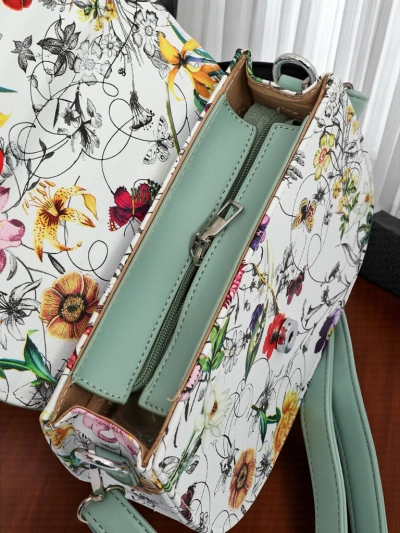 Royalfashion Majhna ženska torbica iz eko usnja z vzorcem rož Ori Elle