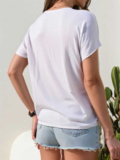 Royalfashion viskózová dámska blúzka s krátkymi rukávmi a lesklým povrchom