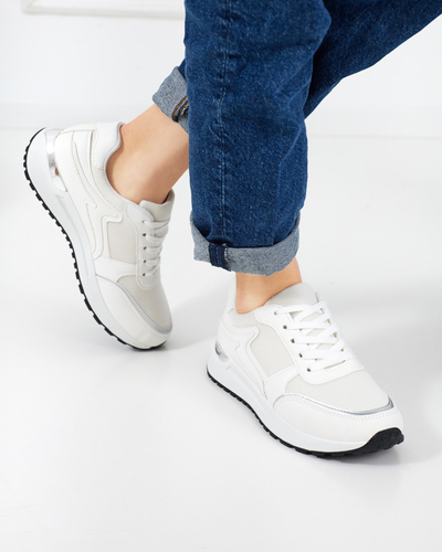 OUTLET Pastelové dámske biele športové topánky značky Delani - Footwear