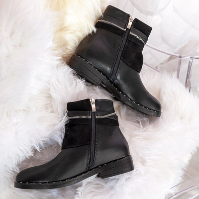 Čierne ploché členkové topánky Oklahoma - Obuv