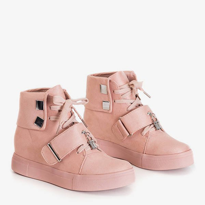 Ružové dámske tenisky na vnútornom klinovom podpätku s topánkami Primidi