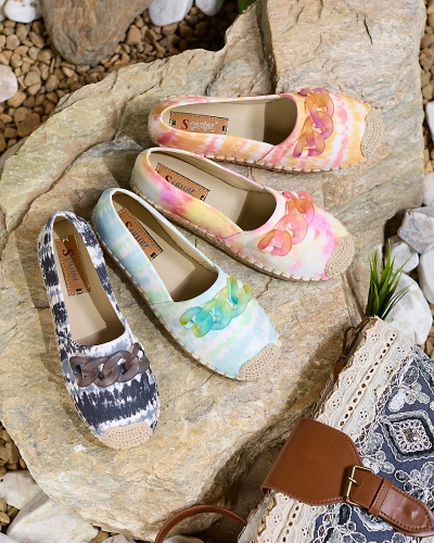 Royalfashion Čierne dámske espadrilky s potlačou Serffio