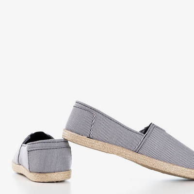 Espadrilles černé a bílé pruhované textilie Timsaio - Obuv