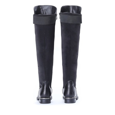 Czarne ocieplane kozaki na płaskim obcasie Isla - Obuwie