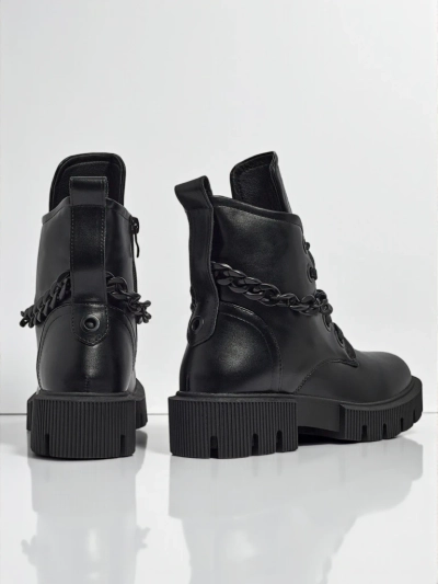 Ženski gležnarji Anviq iz eko usnja na vezalke