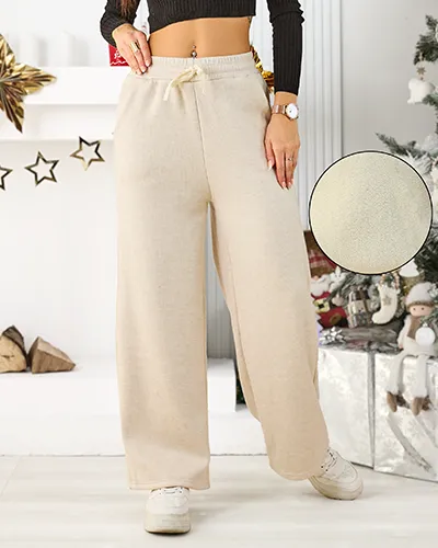 Royalfashion Dámske teplákové nohavice s fleecovou podšívkou