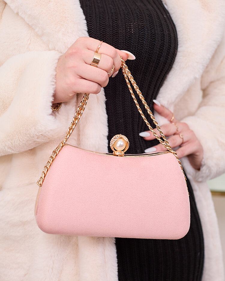 Royalfashion Ružová dámska spojková taška