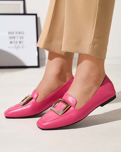 Fuchsiové dámske mokasíny s ornamentom Sefonta- Obuv
