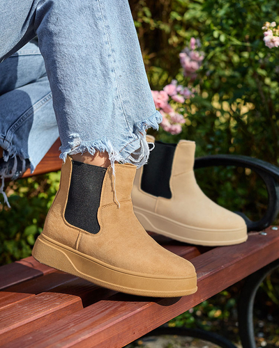 Royalfashion Dámske čižmy a'la snow boots v ťavej farbe Uteris