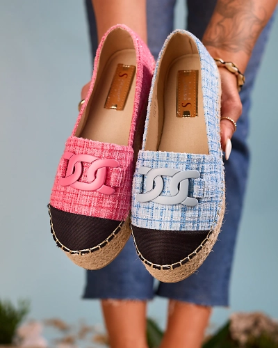 Royalfashion Dámske kockované espadrilky v ružovej farbe Dempik
