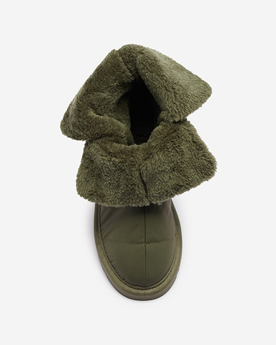 Tmavozelené dámske čižmy a'la snow boots Kalioli- Obuv