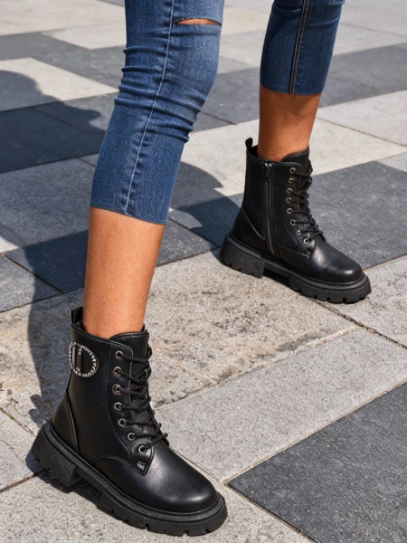 Royalfashion Eco kožené ženské kotníkové topánky Enoll