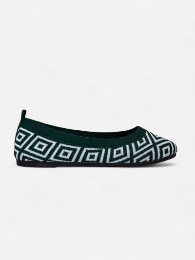 Royalfashion Fabric dámske balerínky z látky s geometrickou potlačou Metrické