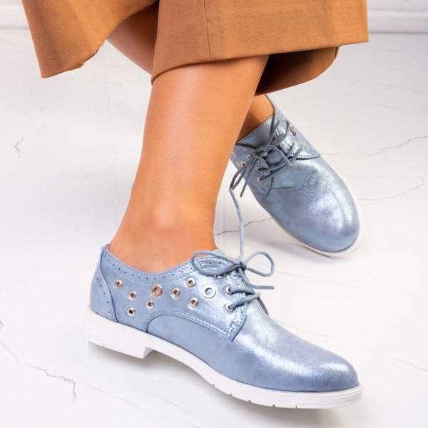 Niebieskie półbuty z metalicznym wykończeniem Magila - Obuwie