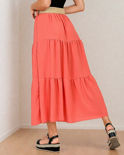 Royalfashion Dámska midi sukňa s opaskom