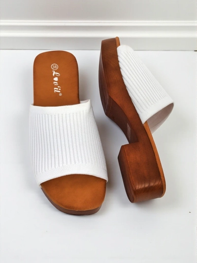 Royalfashion Ženski natikači z nizko peto Ribbed Grace
