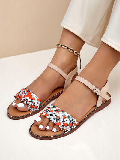 Royalfashion Ženski sandali s ploskim podplatom ColorStrap