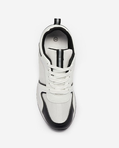 Biela dámska športová obuv s čiernymi vložkami Ruby - Obuv