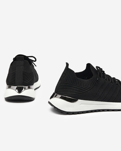 OUTLET Erina dámske čierne tkané tenisky - Obuv