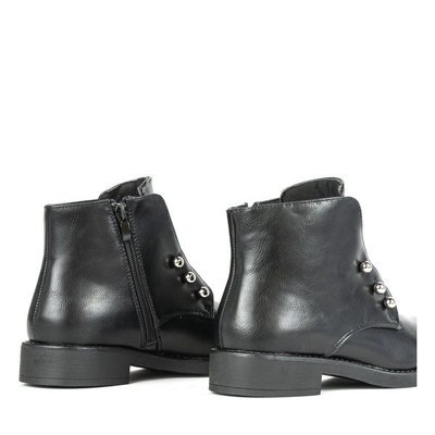 Černé dámské ploché boty na podpatku Retorena - Obuv 1