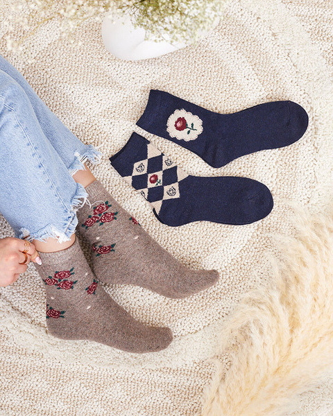 Royalfashion Sada dámskych ponožiek s potlačou 3 ks