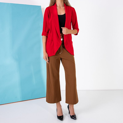 Dámsky koralový plášť bez zapínania - Oblečenie