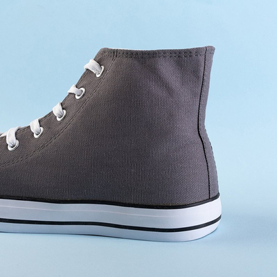 Šedé pánske vysoké tenisky Huliwer - Obuv