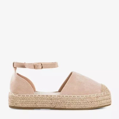 OUTLET Béžové dámske espadrilky na platforme Maritel - Topánky