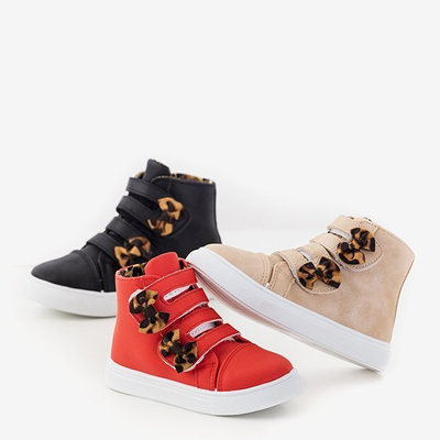 Detské červené športové tenisky s mašličkami Pantloye - Obuv